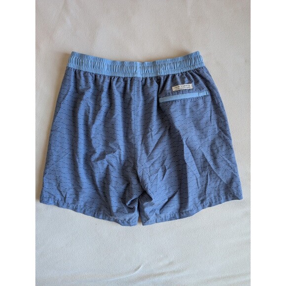 Fair Harbor Swim Shorts Mens XL Blue Wave Pattern Lined Drawstring Trunks Beach - Picture 2 of 9